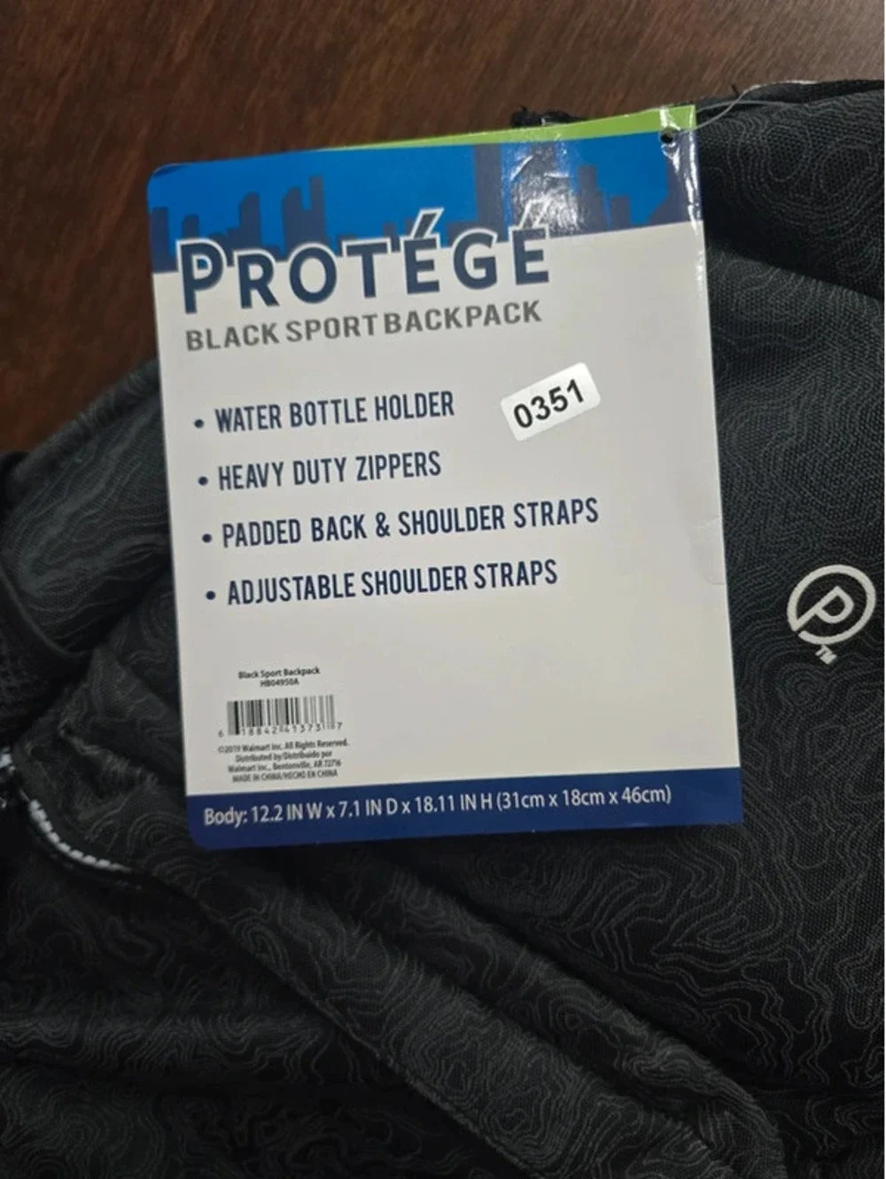 Brand new backpack from walmart item, 351